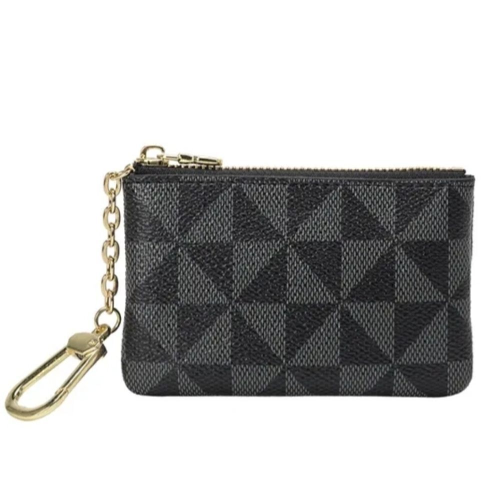 LuxuriousCheckered Geometric Pouch Keychain